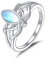 YFN Lotus Ring Sterling Silber Mondstein Lotus Blume Ring Mondstein Schmuck Geschenke für Damen Mädchen (5)