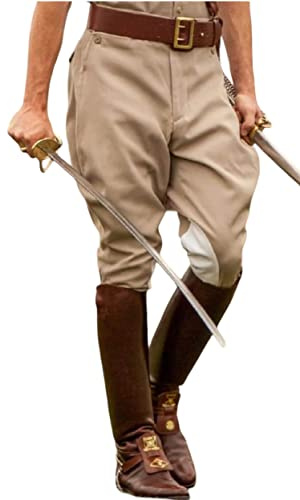 Craft Lovers Jodhpur Riding Pants Men & Women Breeches Military Polo Style Jodhpur Pants – Equestrian Trousers for Horse Riding, Army Parade, Fancy Dress & Cosplay – Beige (Model 1)