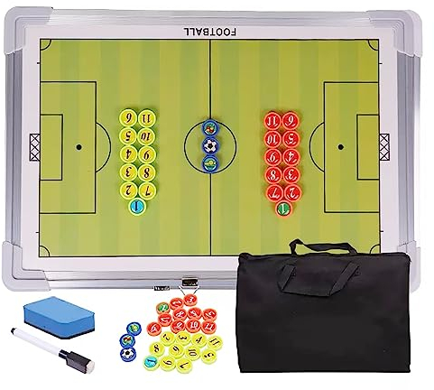 DELURA Fußball Taktiktafel Taktiktafel Fußball aus Aluminium mit Magnetischen Markern, Radiergummi Und Tasche (45x30x1,8CM) (Color : Green)