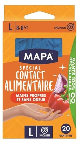 Générique Mapa - Gants Contact Alimentaire, Taille L - Protection maximale pour cuisiner sans souci - Lot De 3
