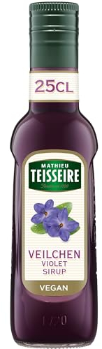 Mathieu Teisseire Veilchen Sirup, für Getränke, Erfrischungsgetränke, Cocktails, Kaffee und Desserts, Flasche 25 cl