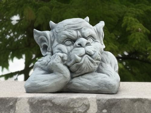 Garten Wasserspeier Büste Statue Wasserspeier Skulptur Beton Wächter Wasserspeier Figur Steindekoration Outdoor Gothic Dekor Rasen Ornament Zement Kunst Mittelalterliche Statue Mystische Heimskulptur
