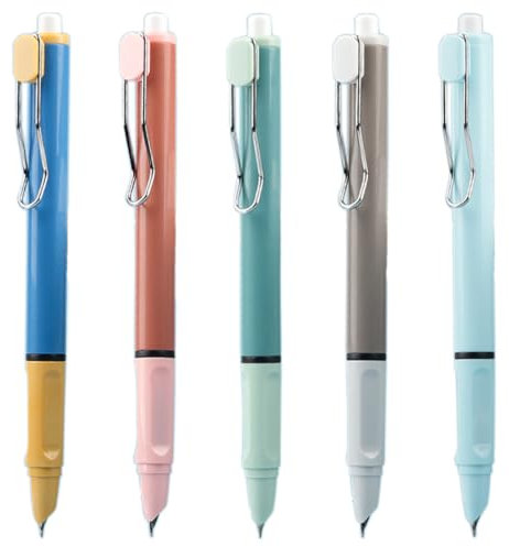 Gullor 5 Pieces Retractable Fountain Pen, Refillable with Ink Converter, Extra Fine Nib 0.38mm