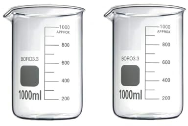 Rocwing Boro 3.3 Glass Graduated Measuring Beaker for Lab or Kitchen (1000ml)