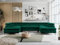 MKS MEBLE Sofa U-Form Grün, Wohnlandschaft U-Form, Sofa mit Schlaffunktion und Bettkasten, Schlafsofa mit Bettkasten, Couch mit Verstellbare Kopfstützen - Peter U - Grün Velvet Hydrophob