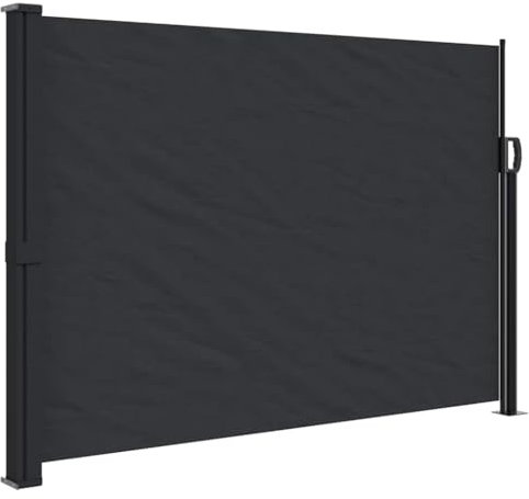 vidaXL Auvent Latéral Rétractable, Brise-Vue de Jardin, Écran de Protection, Écran de Balcon Terrasse Arrière-Cour Extérieur, Noir 140x600 cm