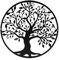 Huspox Décoration murale arbre de vie en métal noir pour salon, couloir, escaliers, extérieur (30 cm)