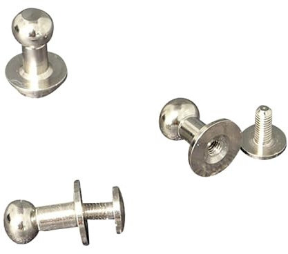 Patronenknöpfe mit Schlitzschraube, 9 mm, vernickelt, 100 Stück