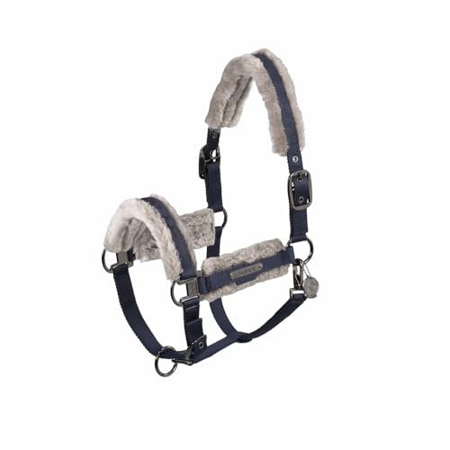 Eskadron Pferde Halfter Double Pin Girth Fauxfur Atlantic Blue Platinum 2024, Größe:P1