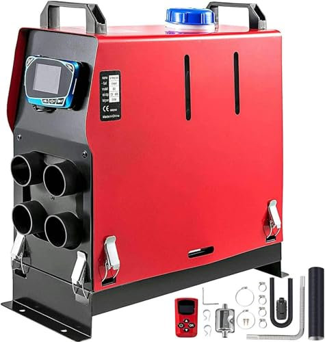 LYJYUJIE 5KW Calefaccion Estacionaria Todo En Uno 4 Salida De Aire Calefaccion Diesel 12V con Interruptor LCD para Camiones RV, Autobuses Y Remolques-12V~/