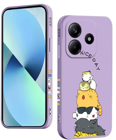 YUXING Silicone Cover per Xiaomi Redmi Note 14 5G - Moda Modello Carino Custodia Design Sottile Slim Cover Antiurto, Antiscivolo Elegante, Protezione Totale (Cat,Purple)