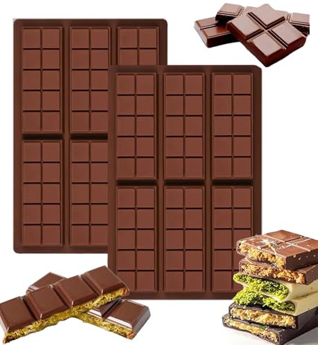 Yuqilin 2 Pièces Moule Chocolat,Moule Chocolat Démoulage Facile Moule Tablette Chocolat Fait Soi Même Moule Tablette Réutilisable,pour Fabrication de Chocolat Glace Pudding Savon(B)