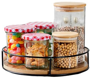 Rotating Kitchen Organizer, Turntable Seasoning Rack, Stylish Pantry Organizer, Rotating Rack, Kitchen Turntable Rack, Cabinet Turntable Organizer, 360-Degree Turntable Storage, Space Saving