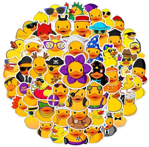 Entenaufkleber,Gelbe Entenaufkleber - Gitarrenaufkleber | Niedlicher Cartoon-gelber Enten-wasserdichter Wasserbecher-Koffer-Briefpapier-Skateboard-dekorativer Aufkleber