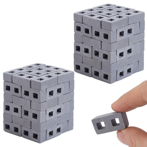 FREEBLOSS 100 Stück Mini Steine Miniatur Steine Zum Basteln Kleine Steine Für Die Landschaftsgestaltung Mini Schlackensteine 1/12 Mini Blöcke Im Maßstab (1):(1) für Puppenhaus Diorama Materialien