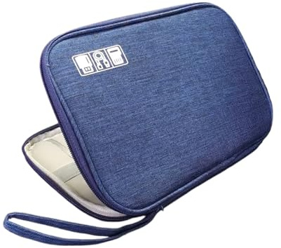 ILAZI Uhrenarmband-Box für Apple Watch-Armbandgehäuse, Datenkabel, Reise-Smartwatch, Armband-Aufbewahrungstasche, Box, Uhren-Organizer(Blue)