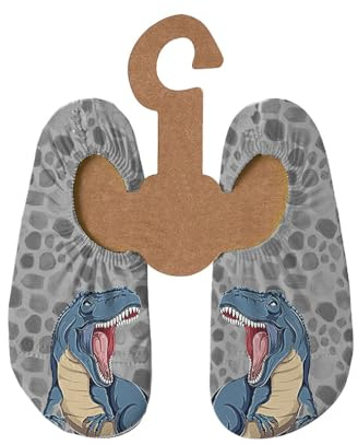 Slipstop Kinder Strandschuhe Anti Rutsch Ballett Schuhe Schwimmschuhe Urlaub Badeschuhe Pool Unisex Goliath T-REX, Größe 18-20