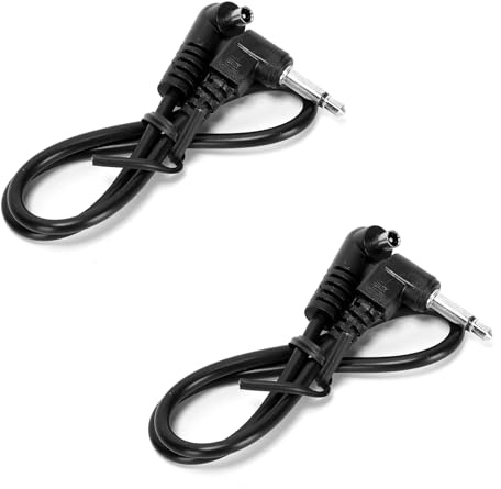 2Pcs 3.5mm Plug to Male Flash PC Sync Cord Cable for Studio Photography | 300 mm long