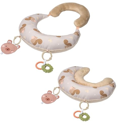 Taf Toys Tummy Time Support, 2-Stage Baby Toy for Newborns 0-6M, Crinkle Toy & U-Shape Design, Strengthens Neck/Back Muscles, Comfortable Baby Essentials & Must-Haves Montessori Toy for Infant Newborn