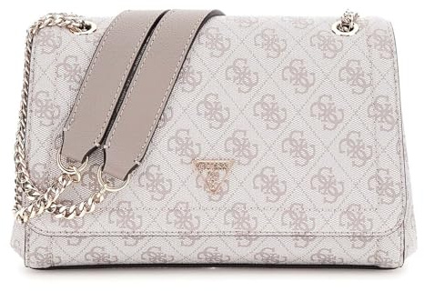 GUESS Schultertasche Umhängetasche Noelle II Convertible Xbody Flap Bag Dark Taupe Logo