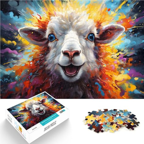 Puzzle mit 1000 Teilen für Erwachsene Schaf 26 x 38 cm mit vollständig ineinander greifenden zufällig geformten Teilen für Teenager ab 14 Jahren