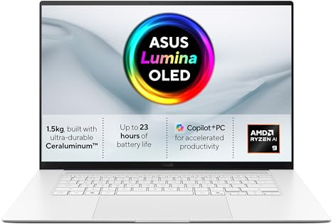 ASUS Zenbook S 16 OLED UM5606GA CoPilot+ PC Laptop | AMD Ryzen AI 9 465 | 32GB RAM | 2TB PCIe SSD | 16.0 3K OLED Screen | Backlit Keyboard | Windows 11