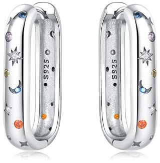 MISEFF Sterlingsilber-Ohrringe für Damen, hypoallergen, 925er Silber-Creolen, minimalistischer Schmuck für den Alltag für Damen