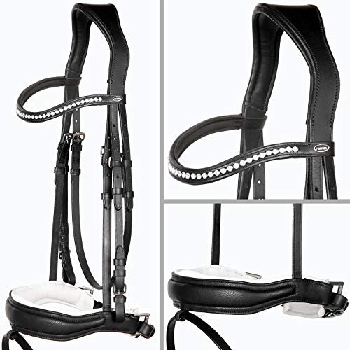 Heinick-Reitsport Trense Soft anatomisch Custom Weiß ~ Diamant ~ WB VB Größe Vollblut/Cob