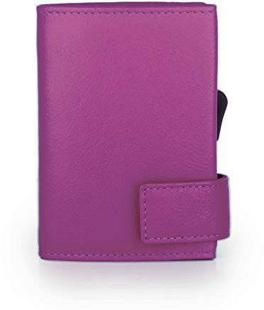 SecWal Kartenetui mit Münzfach Druckknopf (Pink)