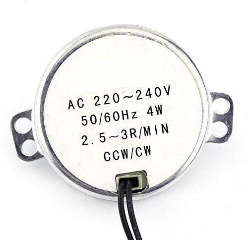 Akozon Moteur Synchrone AC 220-240V 4W CCW/CW Moteur Synchrone pour le Micro-ondes (2.5-3RPM)