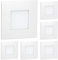 ledscom.de 6 Stück LED Treppenlicht/Wandeinbauleuchte FEX für innen und außen, eckig, weiß, 85 x 85mm, blau