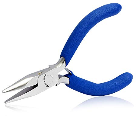 SPEEDWOX 3 Inches Chain Nose Pliers for Jewelry Making Mini Precision Long Nose Pocket Plier Slim Flat Jaws Small Hand Tools Professional Fine Pliers DIY Craft Beading Hobby Wire Work