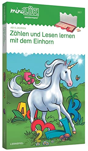 Georg-Westermann-Verlag miniLÜK-Set Zählen und Lesen Lernen mit dem Einhorn: Vorschule/1. Klasse - Mathematik, Deutsch (miniLÜK-Sets: Kasten + Übungsheft/e)