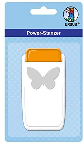 Ursus 19750047 - Power Stanzer mittel, Schmetterling, Motivbreite ca. 2,5 cm, aus Kunststoff mit Metallstanze, für verschiedene Papierstärken und andere Materialien