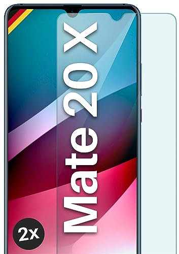 moex Cristal Templado Transparente Compatible con Huawei Mate 20 X, película Protectora de Pantalla inastillable, blindada, 2 Piezas