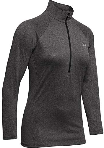 Under Armour Women's Tech ½ Zip, Carbon Heather / / Metallic Silver (090), 1320126, X-Large