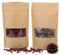 Dproptel 50 Pack Reusable Ziplock Grip Standable Seal Bags Waterproof Brown Kraft Paper Stand Up Pouch with Transparent Window Food Storage Pouches Packing Bag (12X20CM)