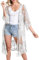 Bsubseach Women Mesh Lace Beach Kimono Cardigan Open Front Swimsuit Cover Ups Swimwear White