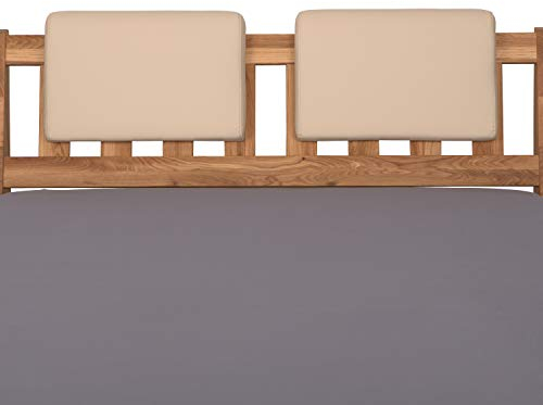 Staboos 2er Set Leder Polsterkissen, Steckkissen für Bettkopfteil zum einhängen, Rückenlehne für Bett mit Kopfteil, SK01 (beige)