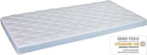 Ortho-Relax Kindermatratze - 70x140 cm - 8cm Höhe - Blau - Öko-Tex Zertifiziert - waschbarer Bezug - Babybett/Kinderbett Matratze - Matratze für Baby