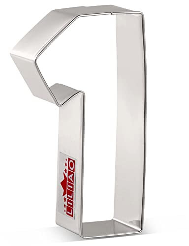 LILIAO Emporte-pièce en acier inoxydable en forme de chiffre 1 pour anniversaire/fête spéciale 5,1 x 9,1 cm