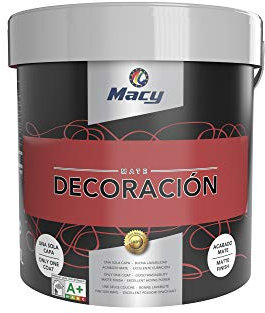 Macy Pintura Plástica Mate Decoración Interiores Excelente Cubrición, Acabado Perfecto. Color Rojo. 15 Litros