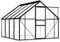 Tidyard Gewächshaus mit Fundamentrahmen Treibhaus Gartenhaus Frühbeet Pflanzenhaus Aufzucht Tomatengewächshaus Anthrazit Aluminimum 4,75 m³