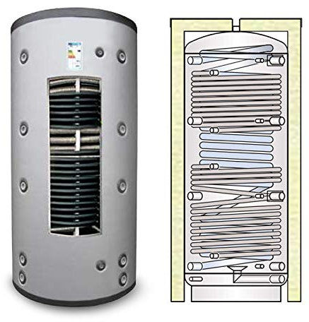 Termoacumulación solar combinada para producción instantánea de agua caliente sanitaria y agua de calefacción (600 litros)