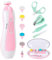 Elektrischer Nagelfeilen-Bohrer für Babys, keine scharfen Krallen, 18-in-1 Sicherheitsschneider, Trimmer für Zehen und Finger (Pink Upgrade)