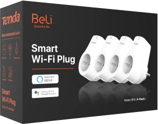 Tenda Smart WLAN Steckdose SP3, ferngesteuerte Stecker kompatibel mit Alexa & Google Home, App Fernbedienung, Sprachsteuerung, Smart Plug mit Zeitschaltuhr/Timer, Kein Hub notwendig, 4er Pack.