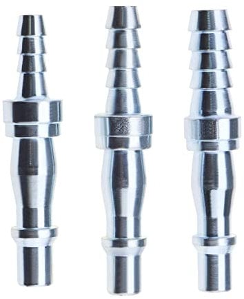 The Lord of the Tools Lot de 3 raccords de compresseur de tuyau européen à dégagement rapide de 9,5 mm, cannelés de 6,7 mm, 8 mm, 10 mm en acier inoxydable