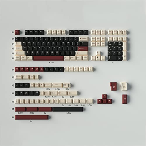 Rome Keycaps 172 Tasten Cherry Proile Doubleshot Keycaps Set für 61/64/87/1041/08 ANSI/ISO-Layout Cherry MX Switches Mechanische Tastatur