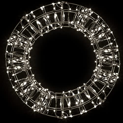 Christmas United - Lichterkranz - Schwarzer Rahmen - 400 LED - 30 cm Durchmesser - Warmweiße LED-Lichter