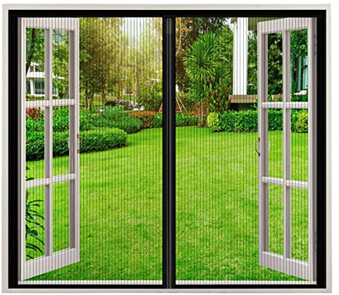 Mosquitera Ventana Magnetica Negro, Cortina Mosquitera Magnética para Ventanas, Cierra Automá Ticamente y es FáCil de Instalar, 60x85CM Anti-Mosquito Mosquitera de Ventana